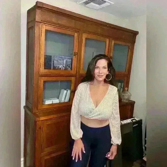 Worn once Opal sequins low cut blouse - Picture 7 of 8